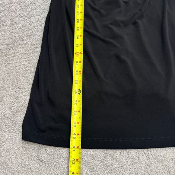 David Meister Vintage Knee Length Ruched Sheath Dress Womens 12 Black Cowl NWOT - Picture 10 of 14